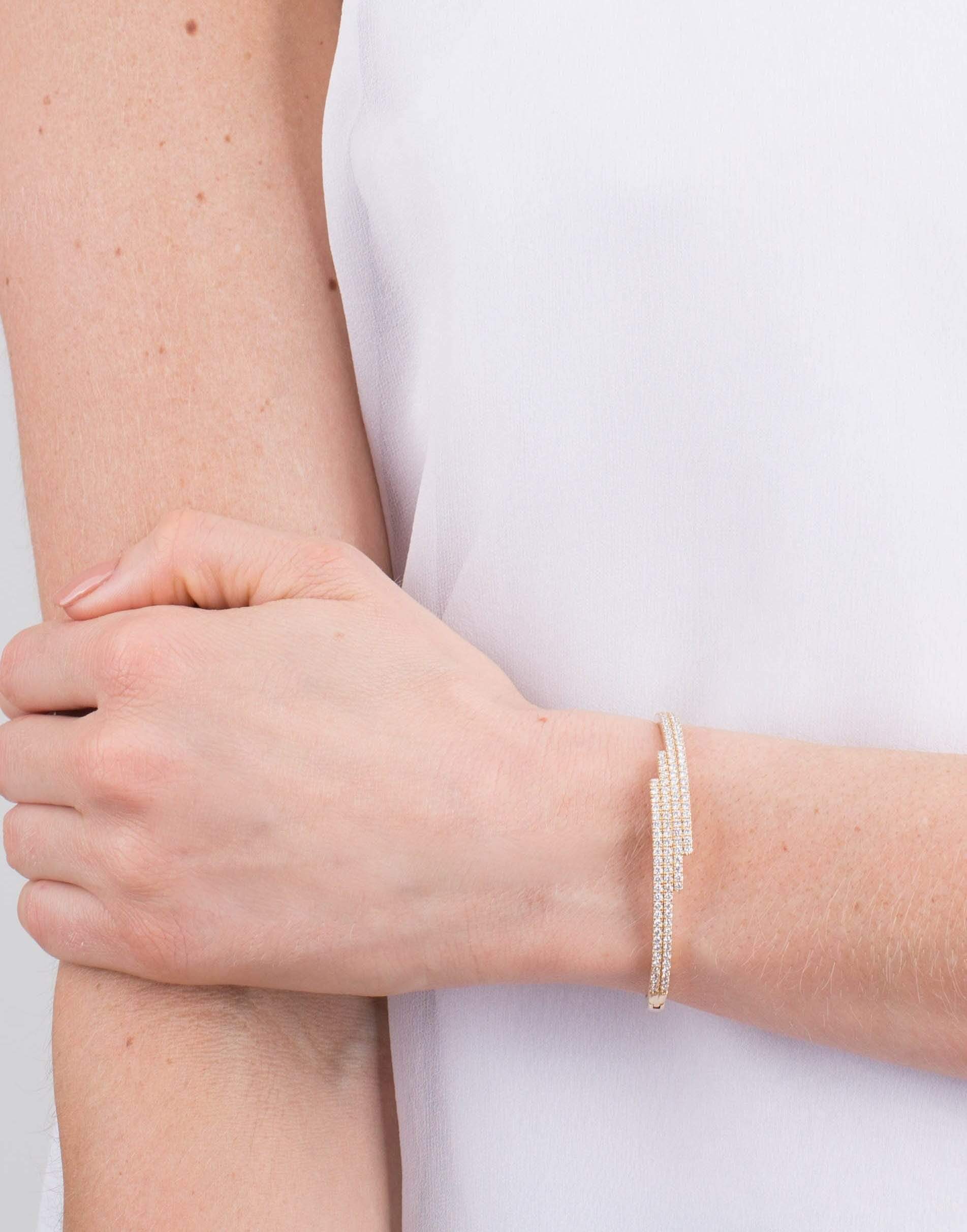 DANA REBECCA DESIGNS-Nikki Joy Diamond Cuff Bracelet-YELLOW GOLD