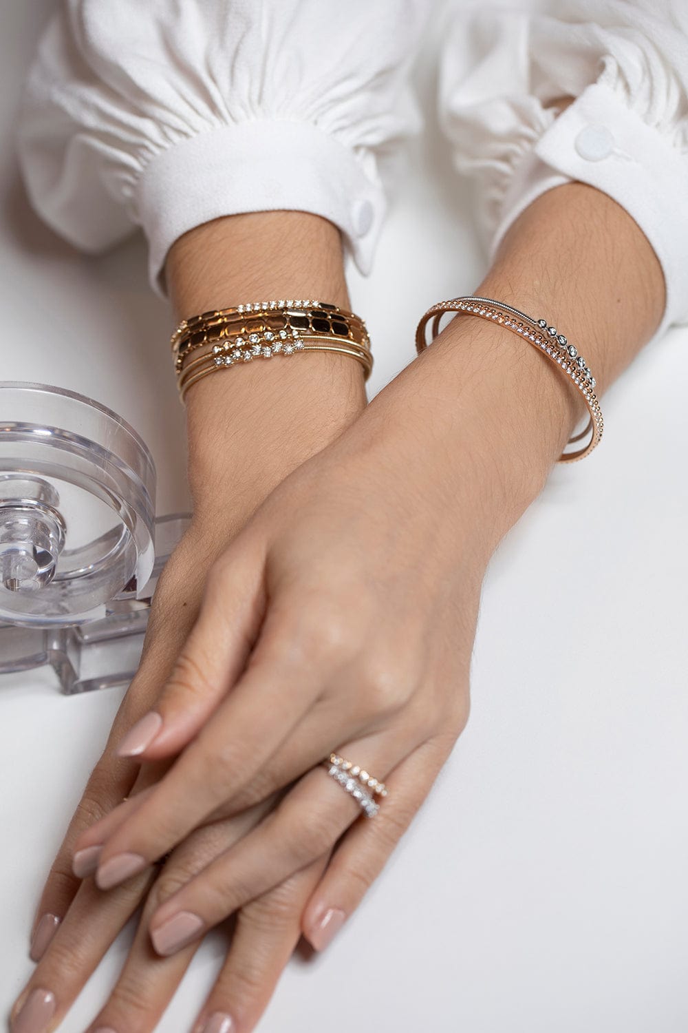 DANA REBECCA DESIGNS-Sadie Pearl Gold Bar Bracelet-YELLOW GOLD