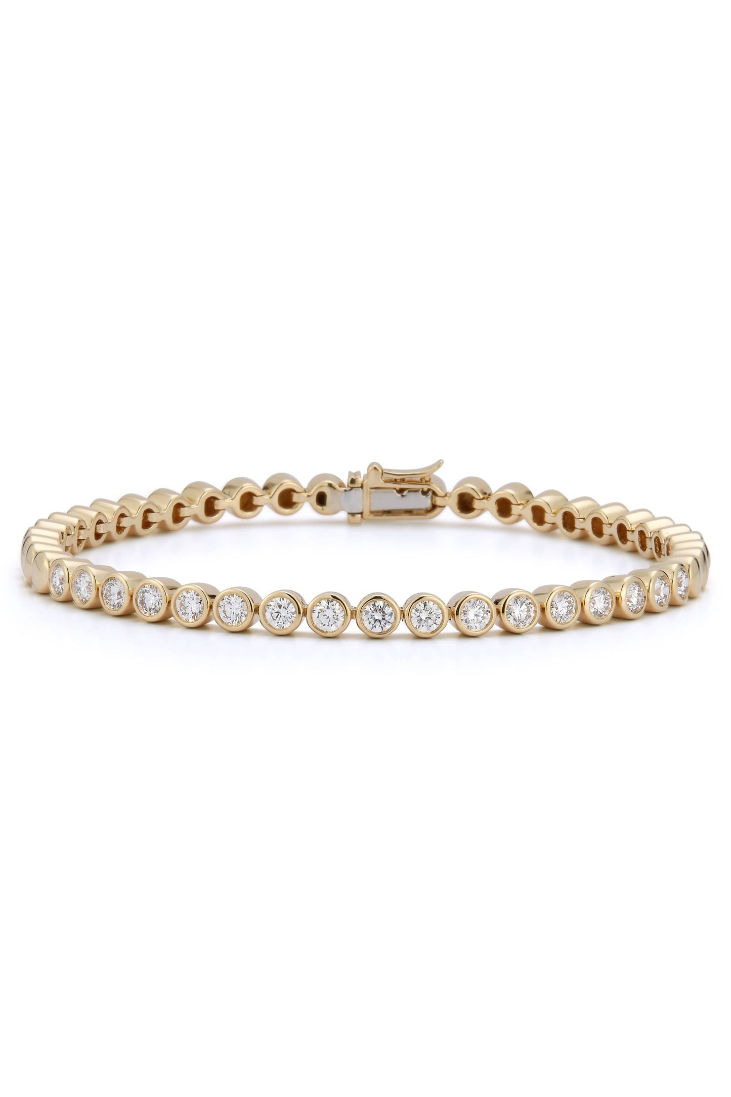 DANA REBECCA DESIGNS-Yellow Gold Lulu Jack Large Bezel Tennis Bracelet-YELLOW GOLD