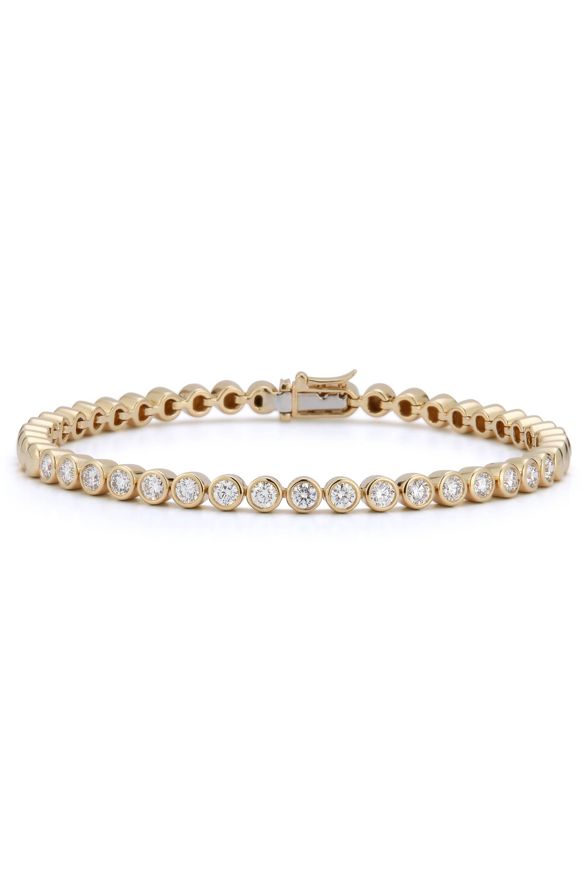 DANA REBECCA DESIGNS-Yellow Gold Lulu Jack Large Bezel Tennis Bracelet-YELLOW GOLD
