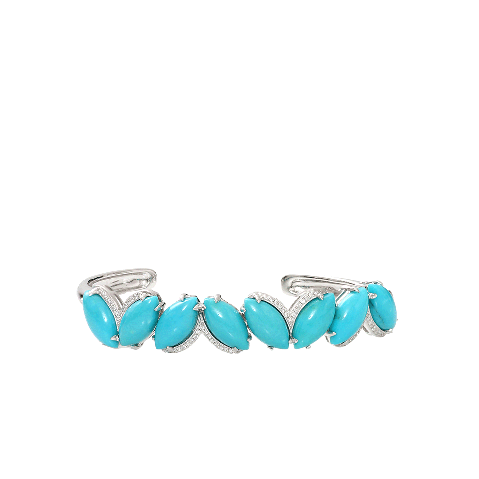 DANA REBECCA DESIGNS-Lindsay Allison Turquoise Cuff-WHITE GOLD