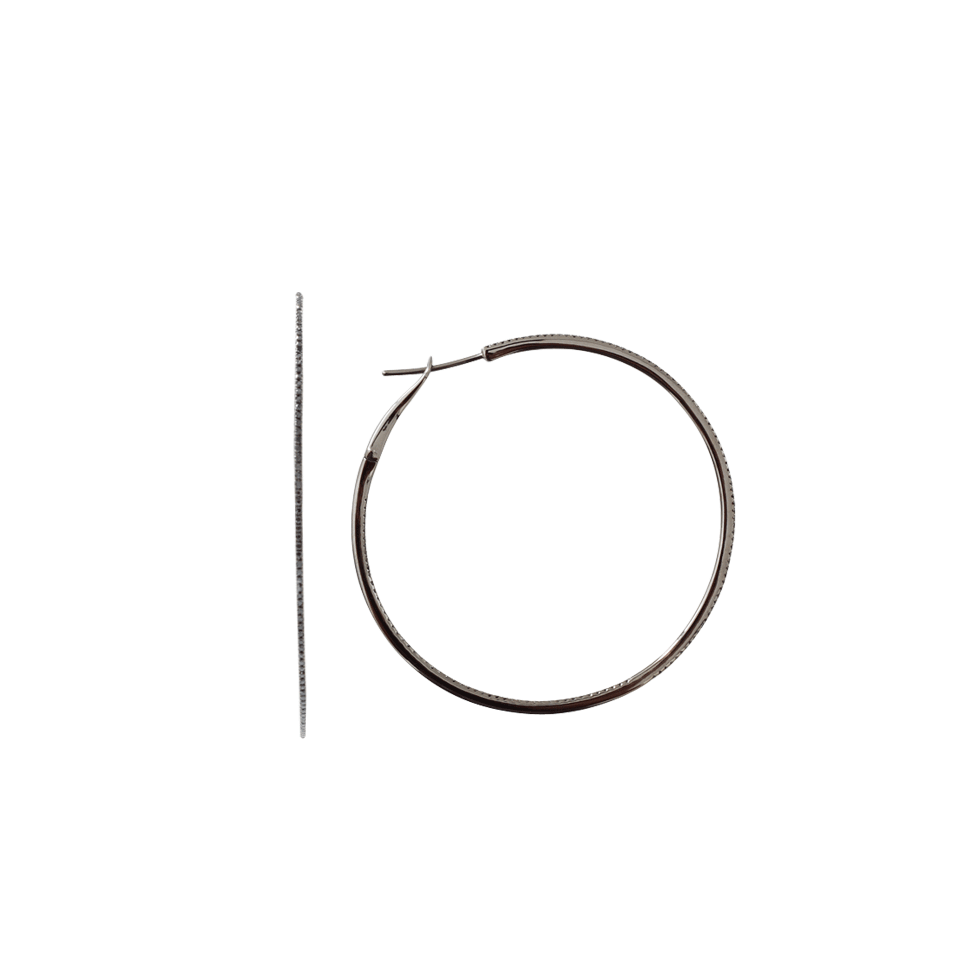 DANA REBECCA DESIGNS-Black Diamond Hoop Earrings-BLACK GOLD