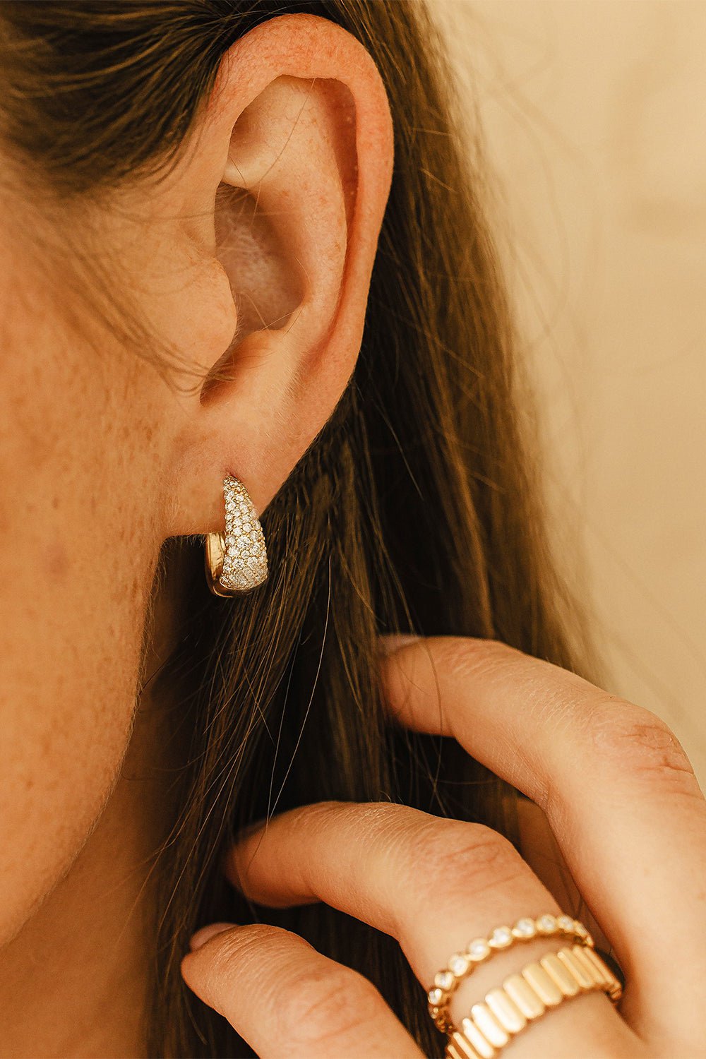 DANA REBECCA DESIGNS-DRD Large Tapered Hoop Earrings-