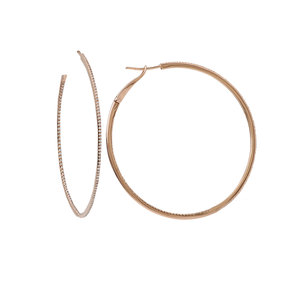 DANA REBECCA DESIGNS-Diamond Pave Hoop Earrings-ROSE GOLD