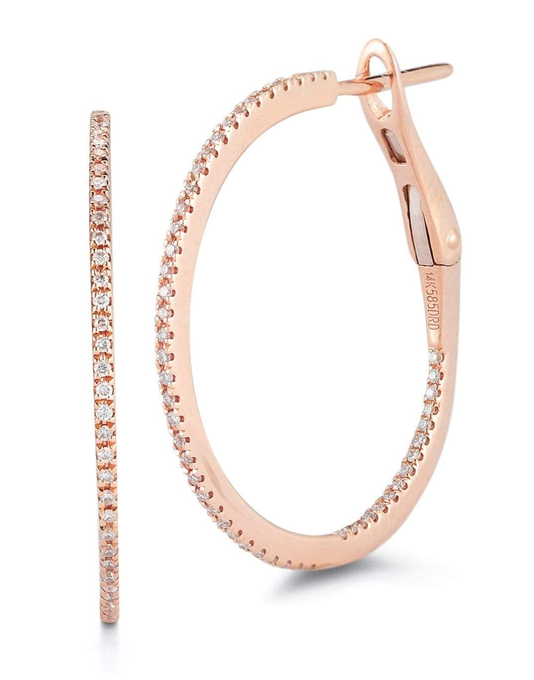 DANA REBECCA DESIGNS-DRD Medium Diamond Hoops-ROSE GOLD