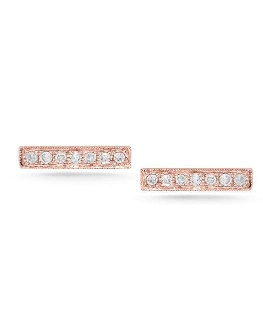 DANA REBECCA DESIGNS-Sylvie Rose Diamond Bar Earrings-ROSE GOLD