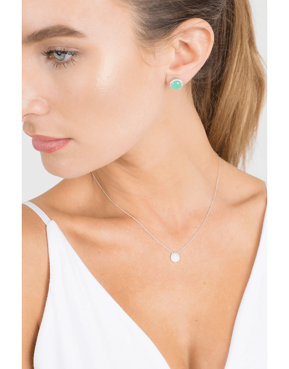 DANA REBECCA DESIGNS-Anna Beth Chrysoprase Stud Earrings-WHITE GOLD
