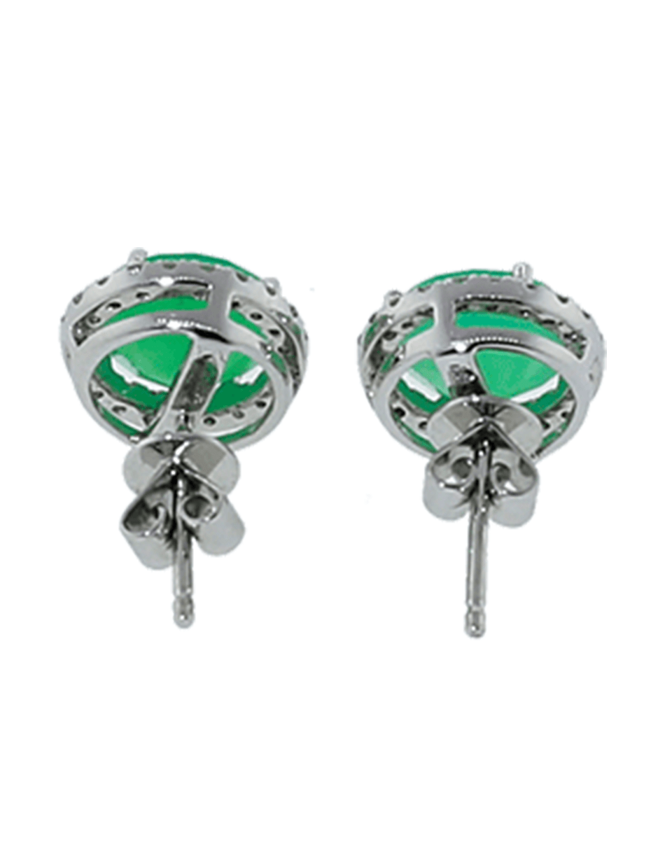 DANA REBECCA DESIGNS-Anna Beth Chrysoprase Stud Earrings-WHITE GOLD