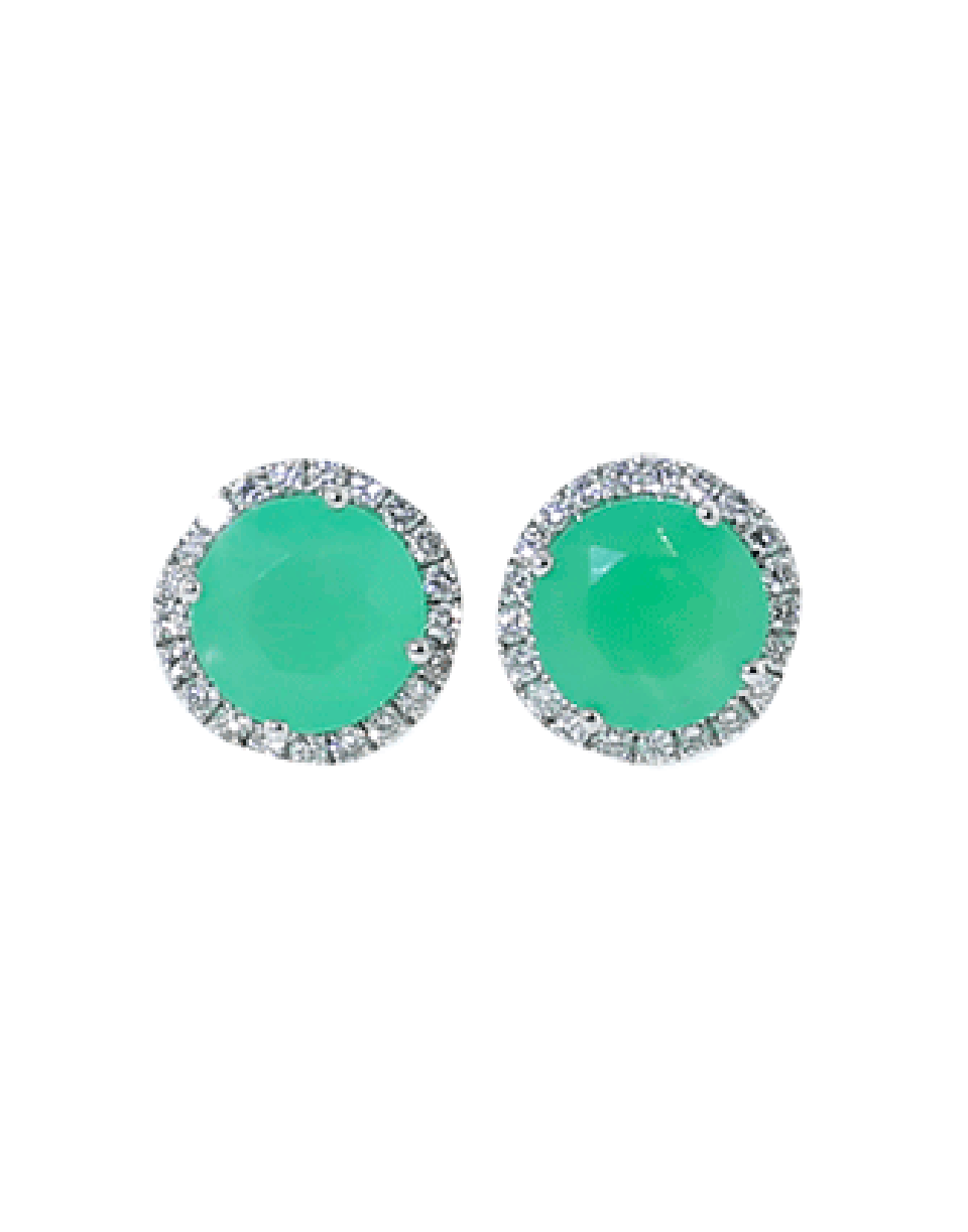 DANA REBECCA DESIGNS-Anna Beth Chrysoprase Stud Earrings-WHITE GOLD