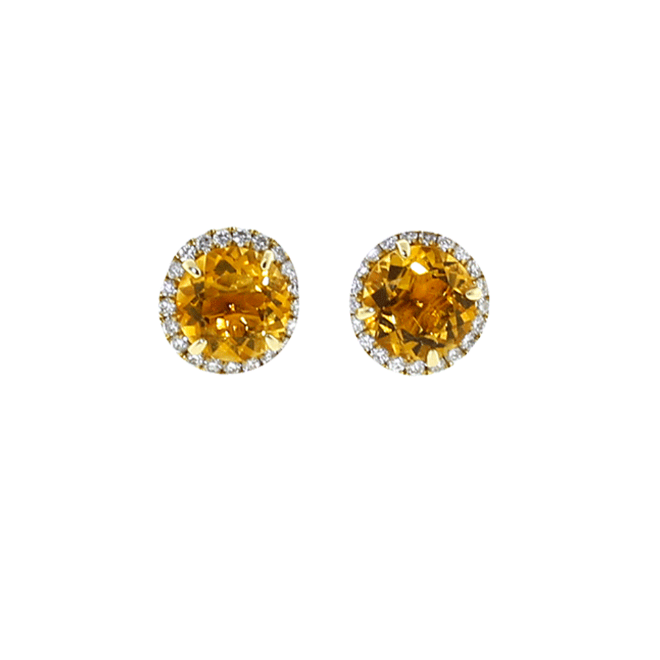 DANA REBECCA DESIGNS-Anna Beth Citrine Stud Earrings-WHITE GOLD