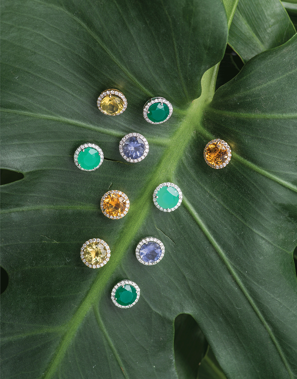 DANA REBECCA DESIGNS-Anna Beth Lemon Quartz Studs-WHITE GOLD