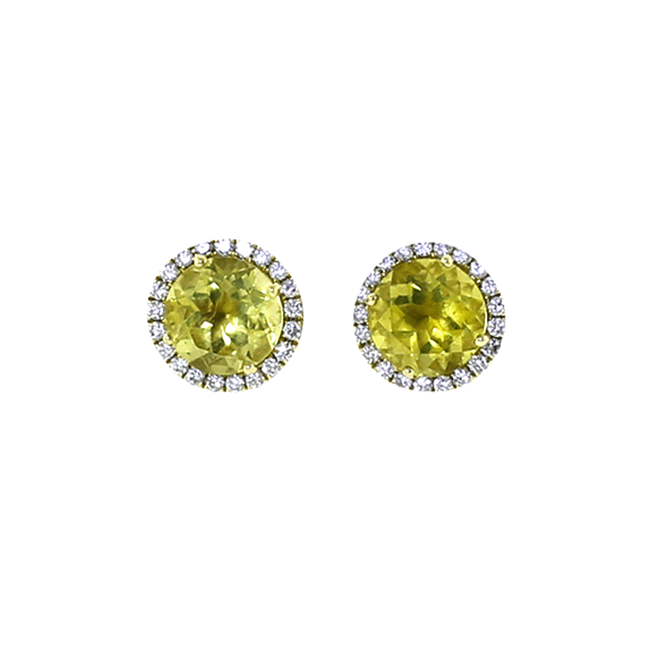 DANA REBECCA DESIGNS-Anna Beth Lemon Quartz Studs-WHITE GOLD