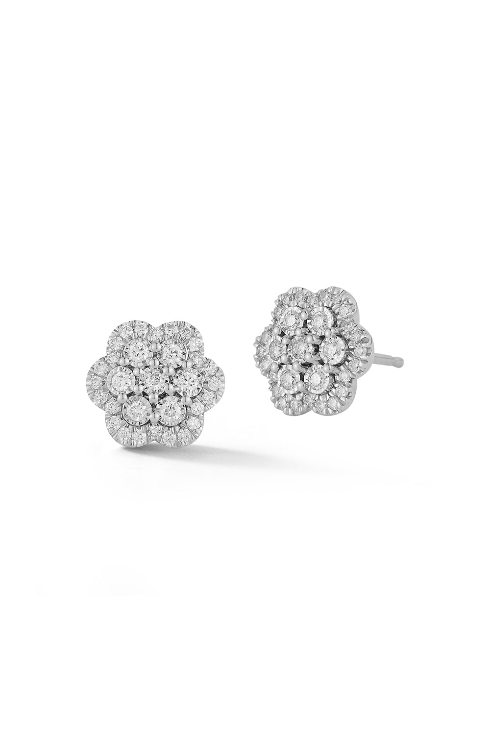 DANA REBECCA DESIGNS-Ava Bea Flower Stud Earrings - Yellow Gold-WHITE GOLD