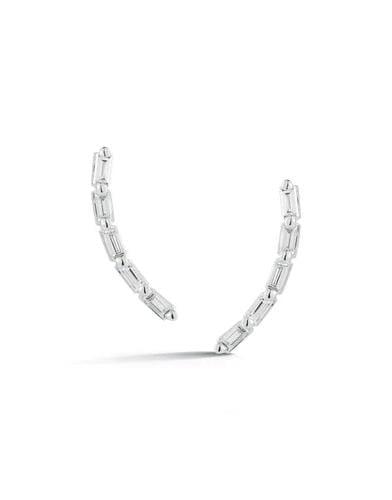 DANA REBECCA DESIGNS-Baguette Diamond Ear Climbers-WHITE GOLD