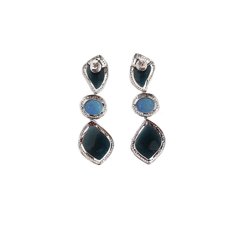 DANA REBECCA DESIGNS-Courtney Lauren Blue Tourmaline Earrings-WHITE GOLD