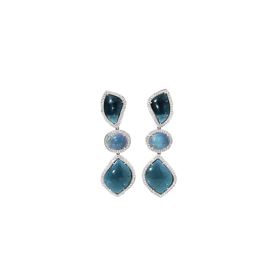 DANA REBECCA DESIGNS-Courtney Lauren Blue Tourmaline Earrings-WHITE GOLD