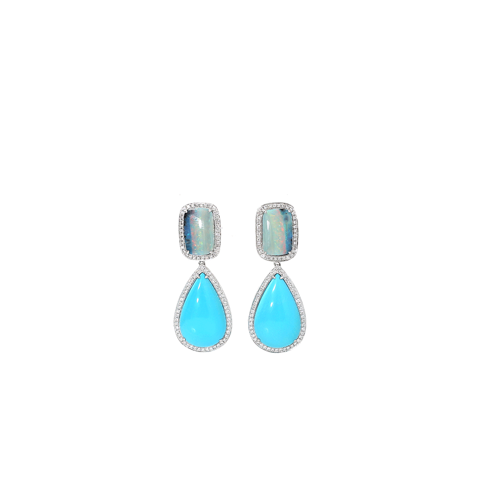 DANA REBECCA DESIGNS-Courtney Lauren Boulder Opal Earrings-WHITE GOLD