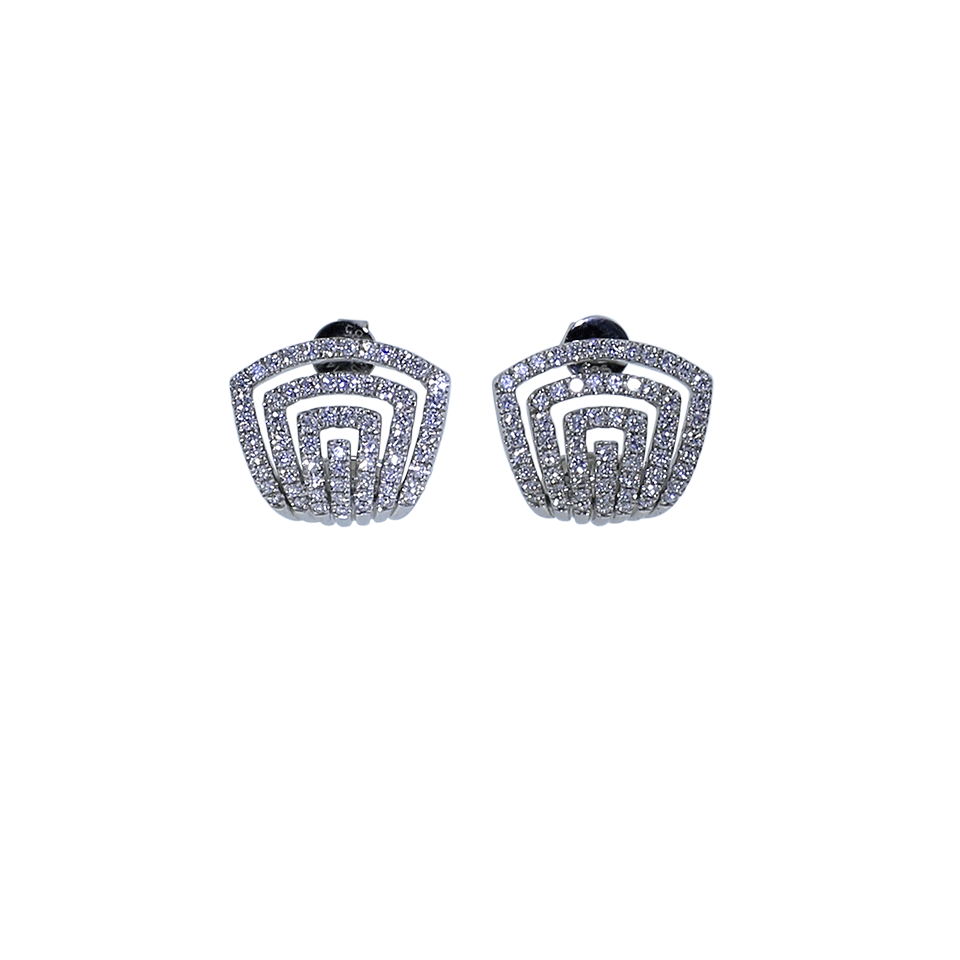 DANA REBECCA DESIGNS-Diamond Pave Huggie Earrings-WHITE GOLD