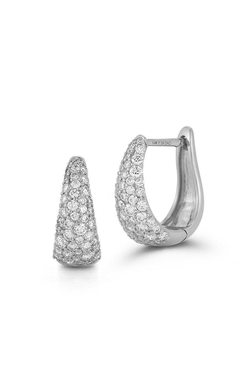 Dana Rebecca Designs Ava Bea 14kt Rose Gold Diamond Huggie Earrings - Pink