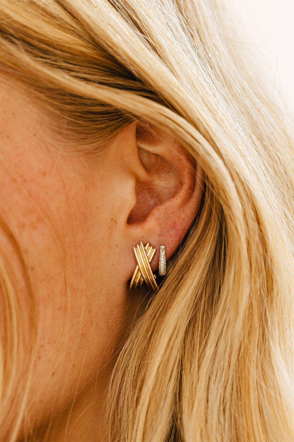 DANA REBECCA DESIGNS-DRD Tapered Huggie Earrings-