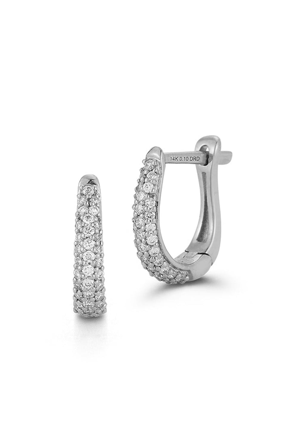 DANA REBECCA DESIGNS-DRD Tapered Huggie Earrings-WHITE GOLD