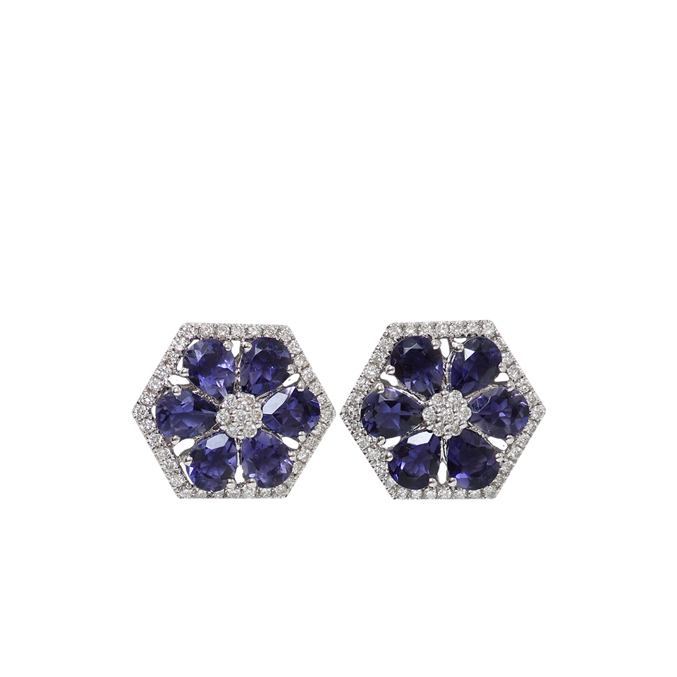 DANA REBECCA DESIGNS-Jennifer Yamina Iolite Earrings-WHITE GOLD