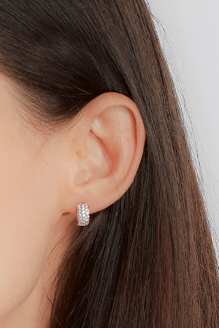 DANA REBECCA DESIGNS-Large Diamond Huggies-WHITE GOLD