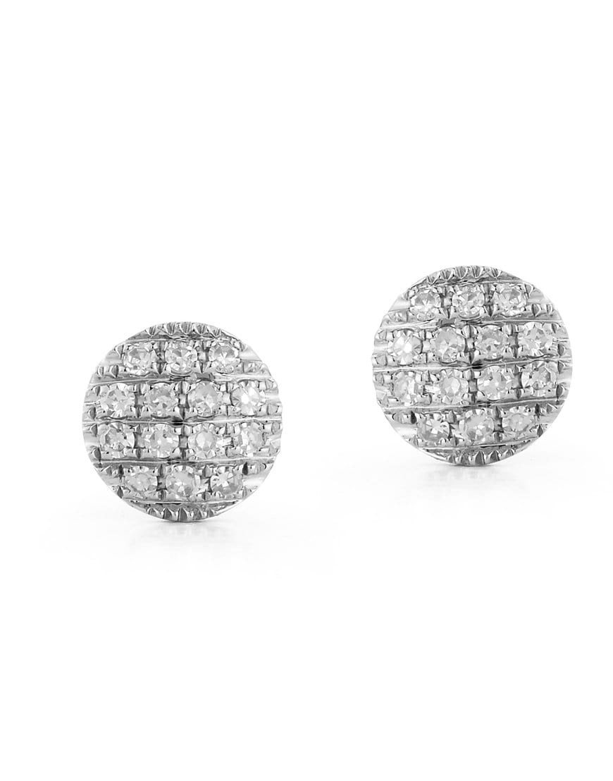 DANA REBECCA DESIGNS-Mini Lauren Joy Disc Studs-WHITE GOLD