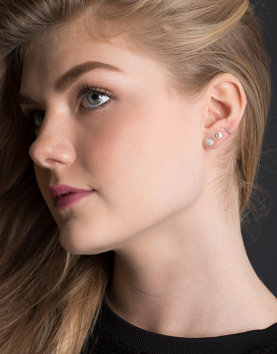 DANA REBECCA DESIGNS-Sadie Pearl Double Baguette Studs-WHITE GOLD
