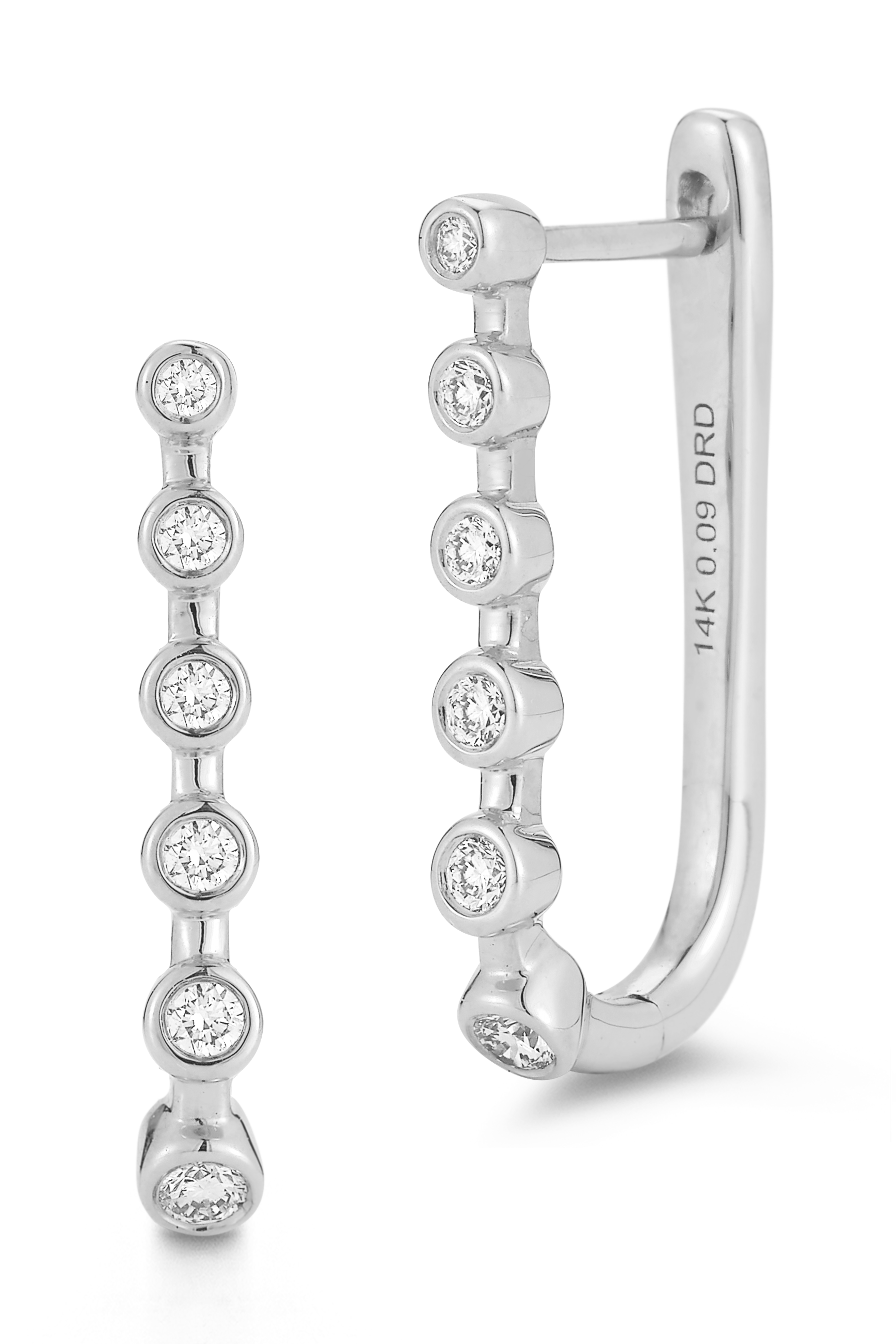 DANA REBECCA DESIGNS-White Gold Lulu Jack Bezel Interval U Huggies-WHITE GOLD