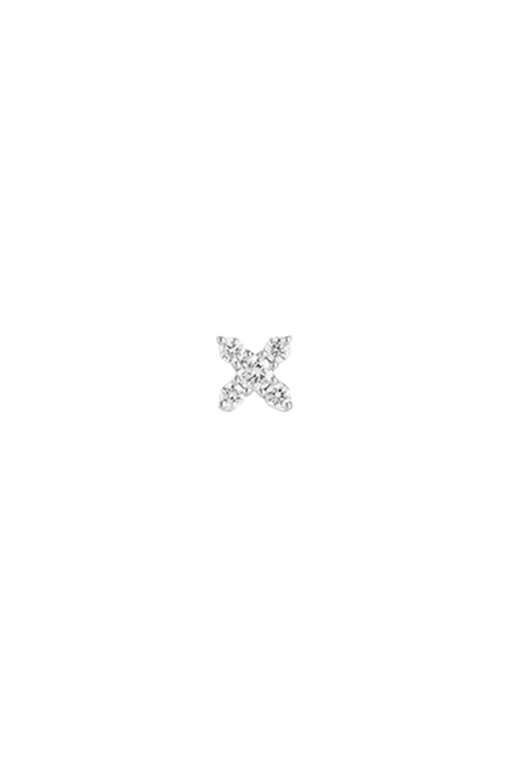 DANA REBECCA DESIGNS-Ava Bea X Single Stud Earring-WHITE GOLD