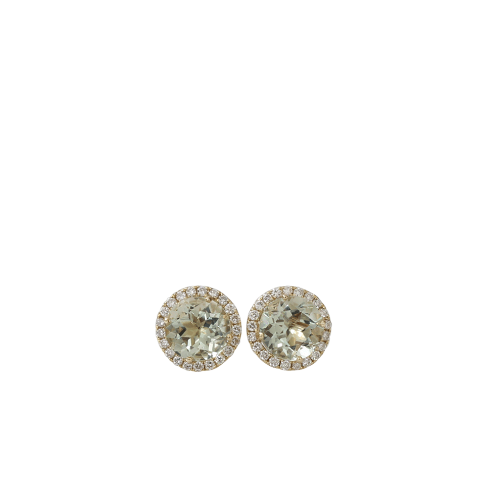 DANA REBECCA DESIGNS-Anna Beth Green Quartz Stud Earrings-YELLOW GOLD