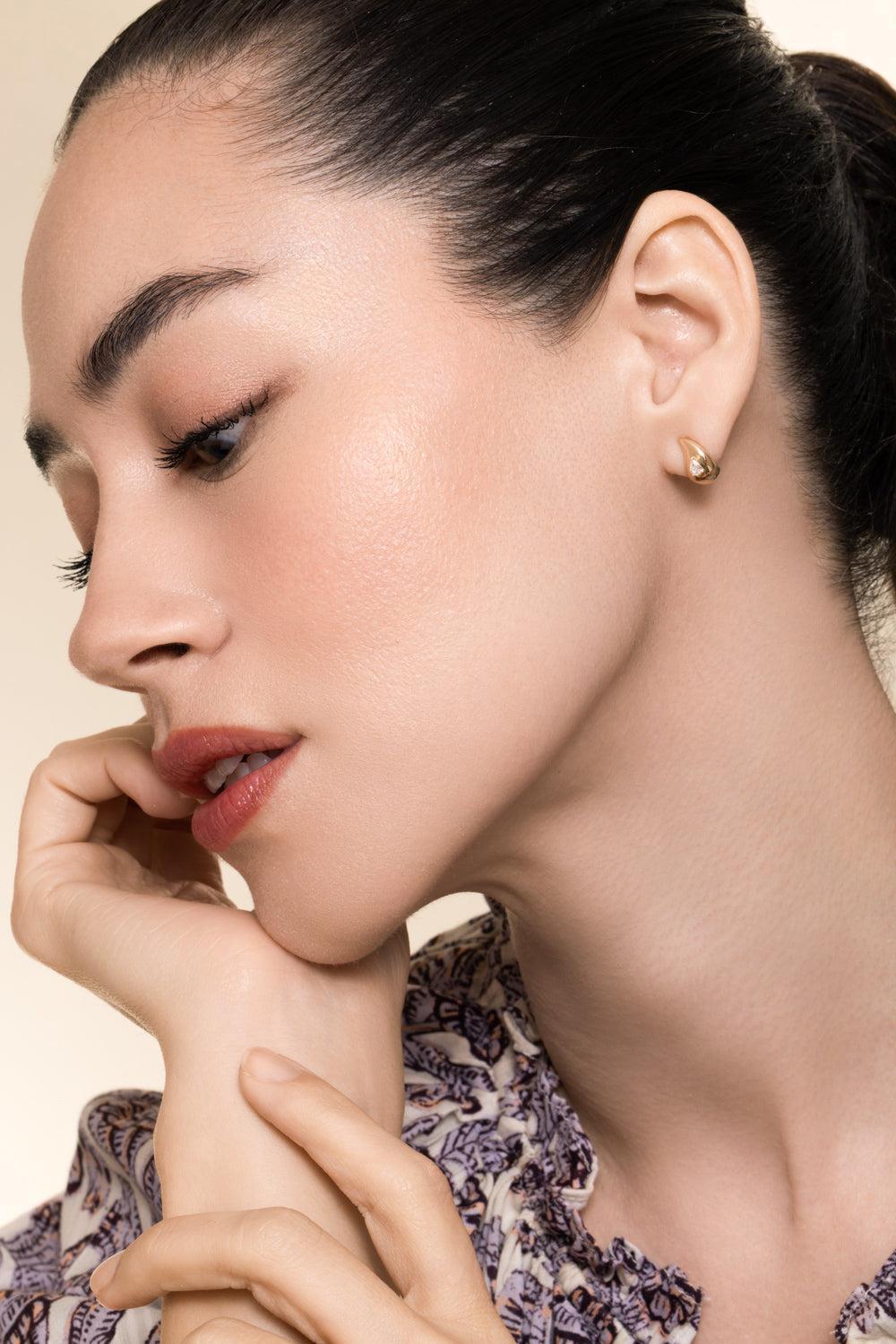 Diamond Taylor Elaine Teardop Huggie Earrings-YELLOW GOLD-JEWELRYFINE JEWELEARRING-DANA REBECCA DESIGNS