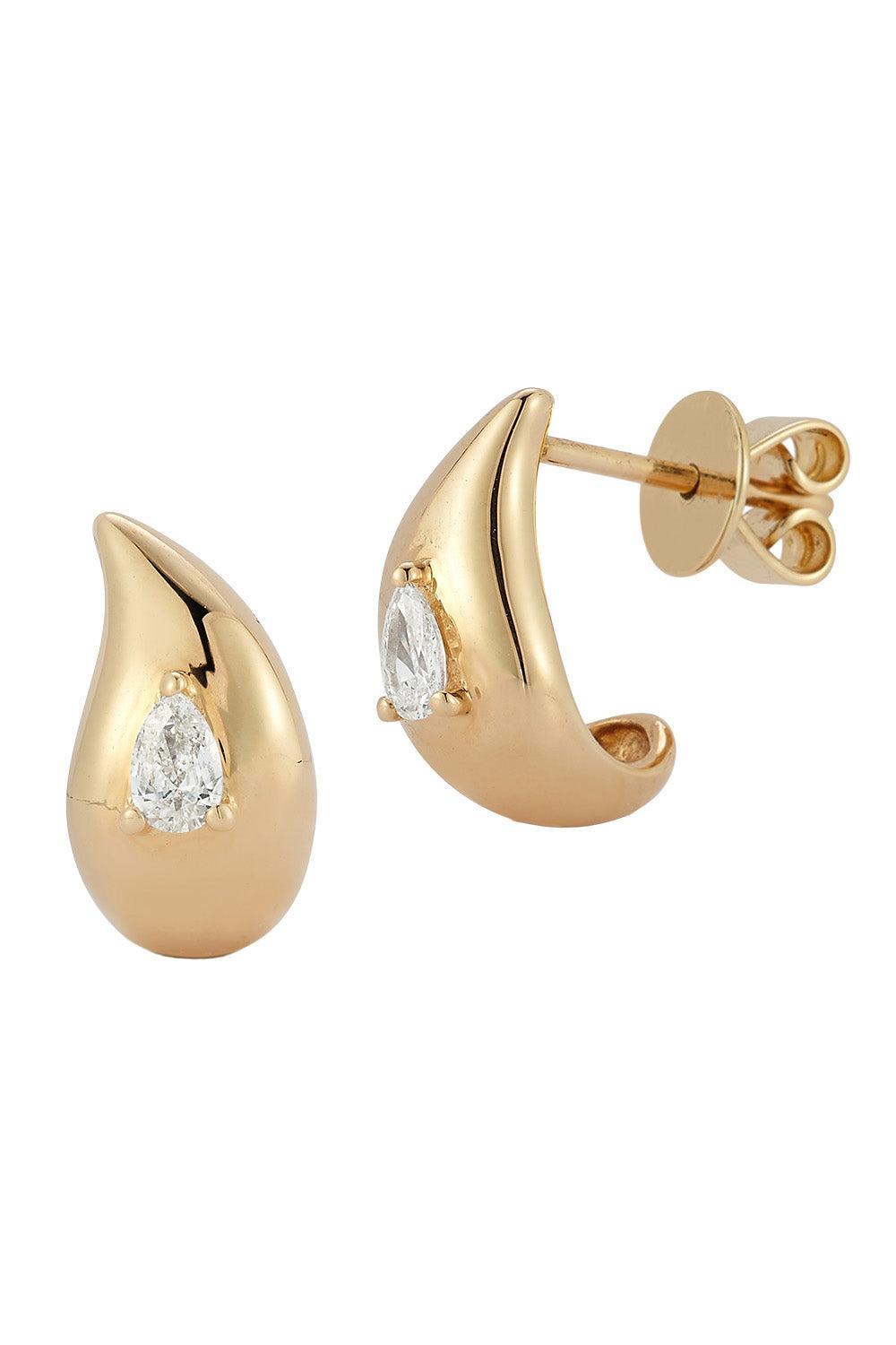 Diamond Taylor Elaine Teardop Huggie Earrings-YELLOW GOLD-JEWELRYFINE JEWELEARRING-DANA REBECCA DESIGNS