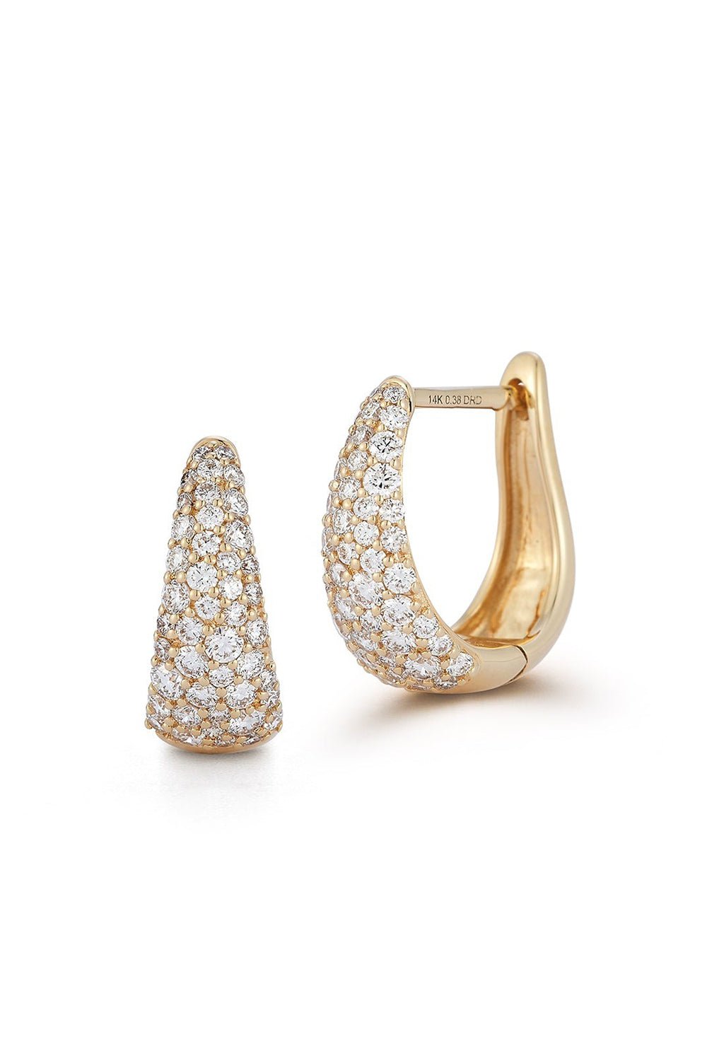 DANA REBECCA DESIGNS-DRD Large Tapered Hoop Earrings-YELLOW GOLD