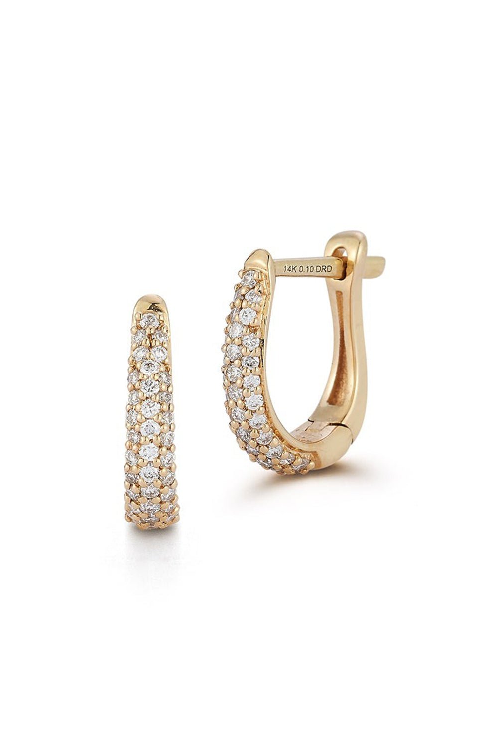 DANA REBECCA DESIGNS-DRD Tapered Huggie Earrings-YELLOW GOLD