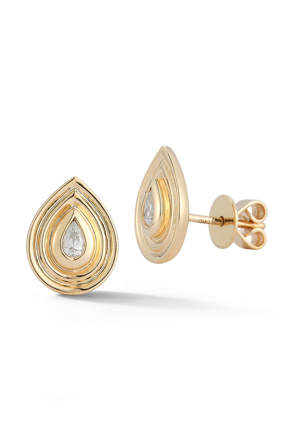 DANA REBECCA DESIGNS-Nana Bernice Teardrop Stud Earrings-YELLOW GOLD