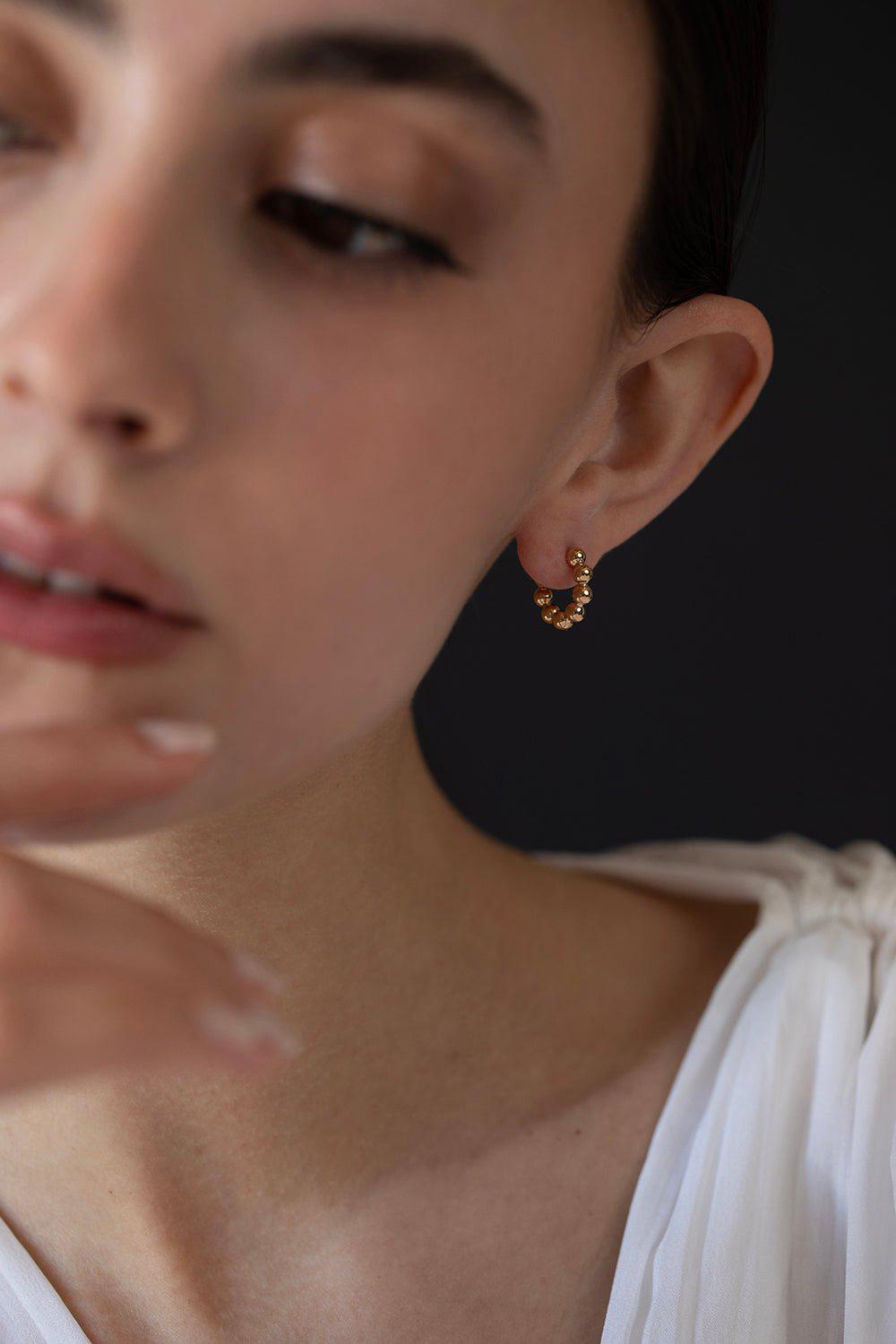 DANA REBECCA DESIGNS-Poppy Rae Pebble Hoops-YELLOW GOLD