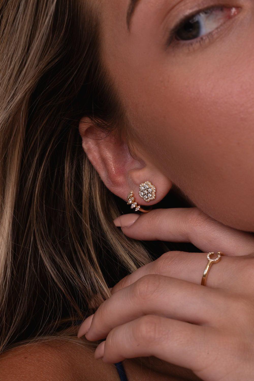 DANA REBECCA DESIGNS-Sophia Ryan Marquise Hoop Earrings-YELLOW GOLD