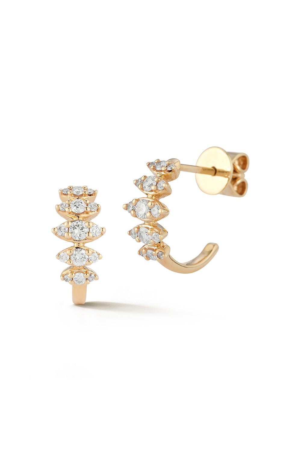 DANA REBECCA DESIGNS-Sophia Ryan Marquise Hoop Earrings-YELLOW GOLD