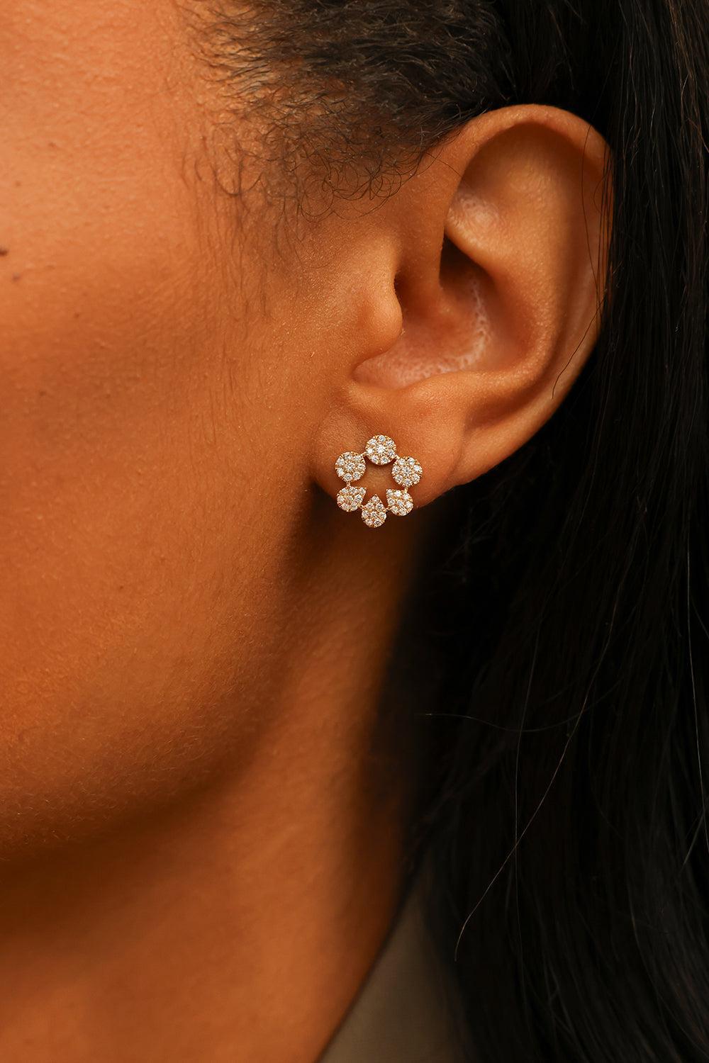 DANA REBECCA DESIGNS-Taylor Beth Cutout Stud Earrings-YELLOW GOLD