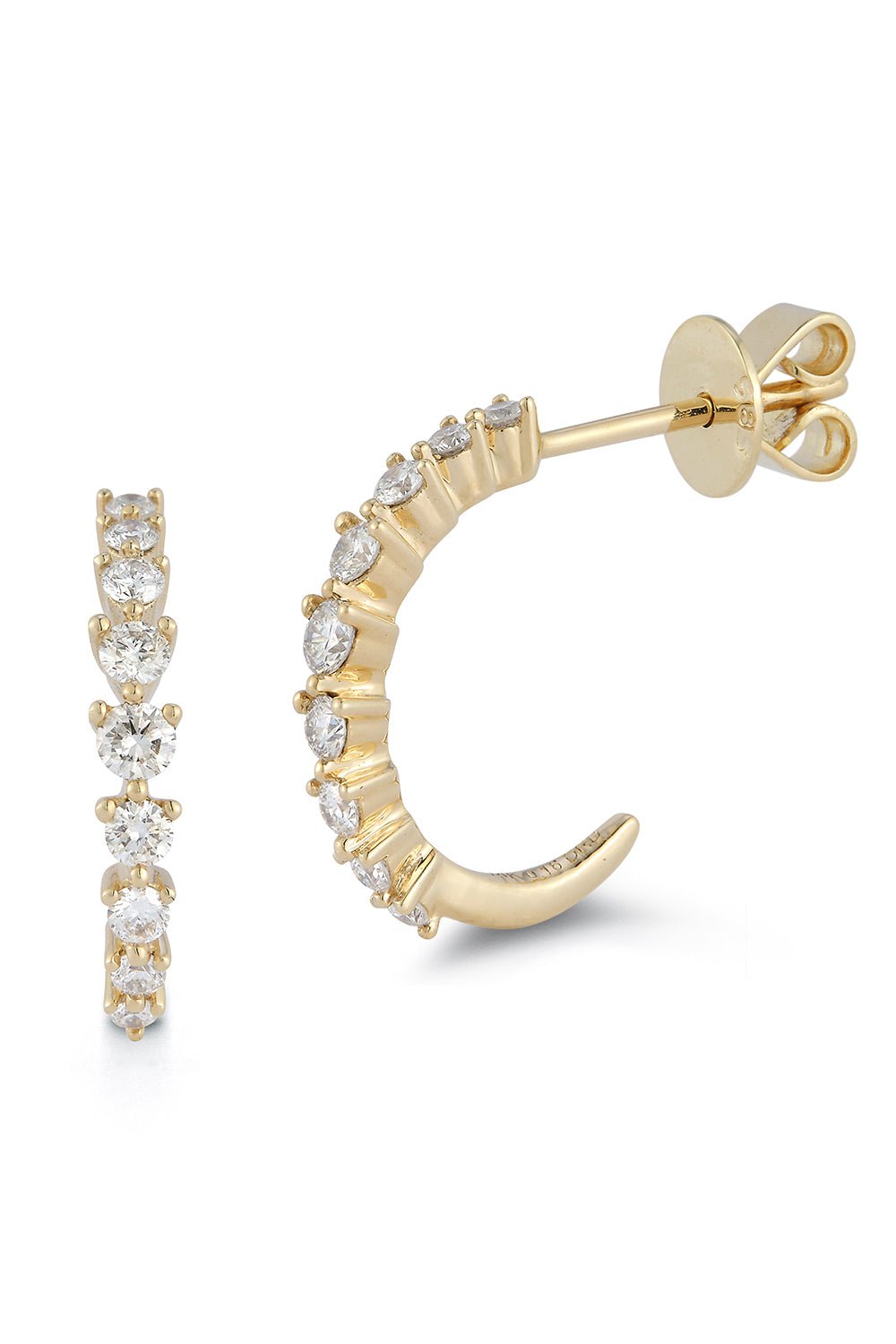DANA REBECCA DESIGNS-Vivian Lilly Huggies - Yellow Gold-YELLOW GOLD