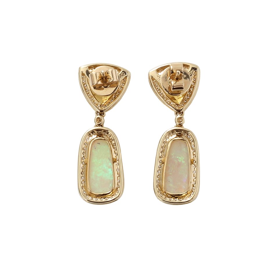 DANA REBECCA DESIGNS-Yellow Beryl And Opal Earrings-YELLOW GOLD