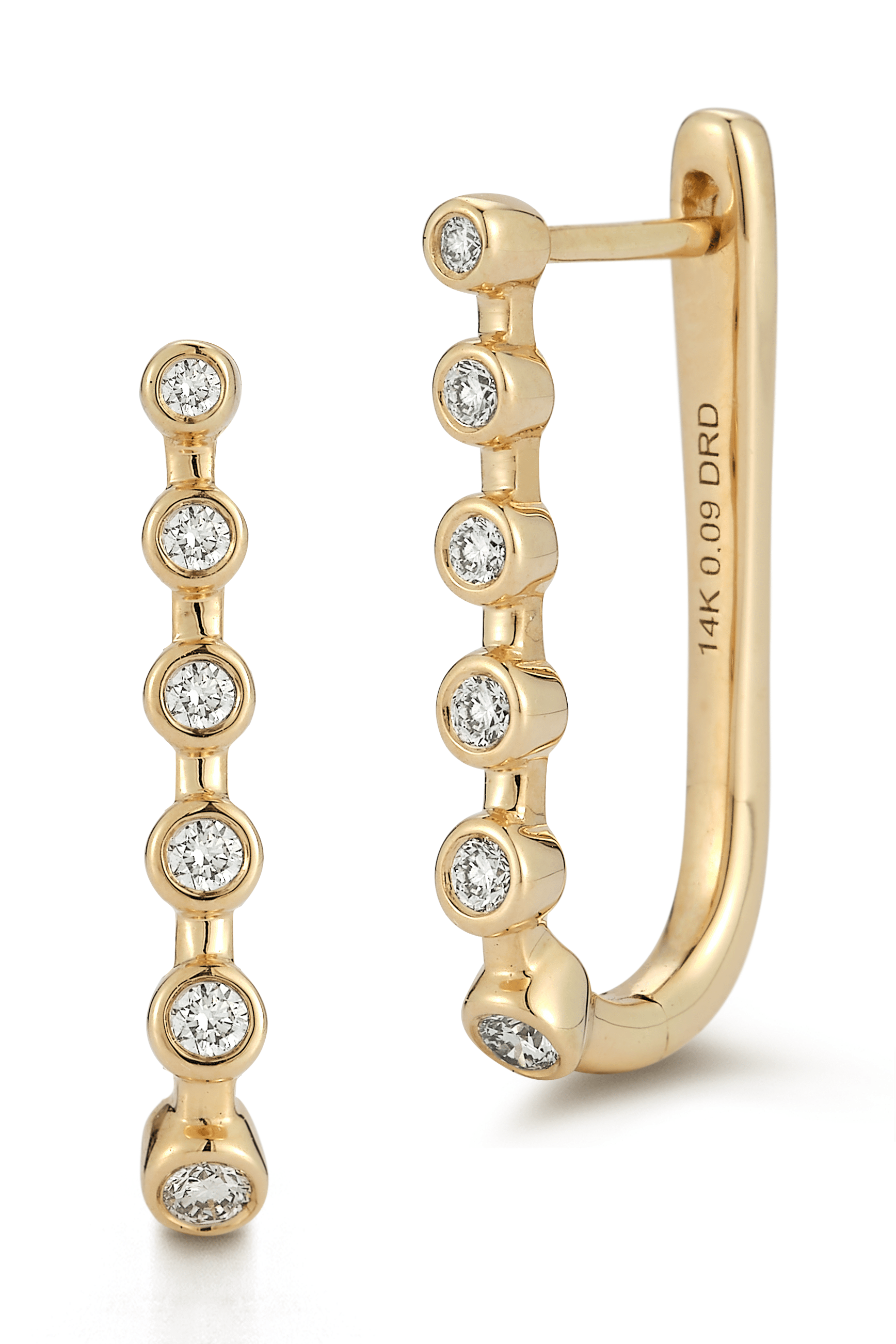 DANA REBECCA DESIGNS-Yellow Gold Lulu Jack Bezel Interval U Huggies-YELLOW GOLD