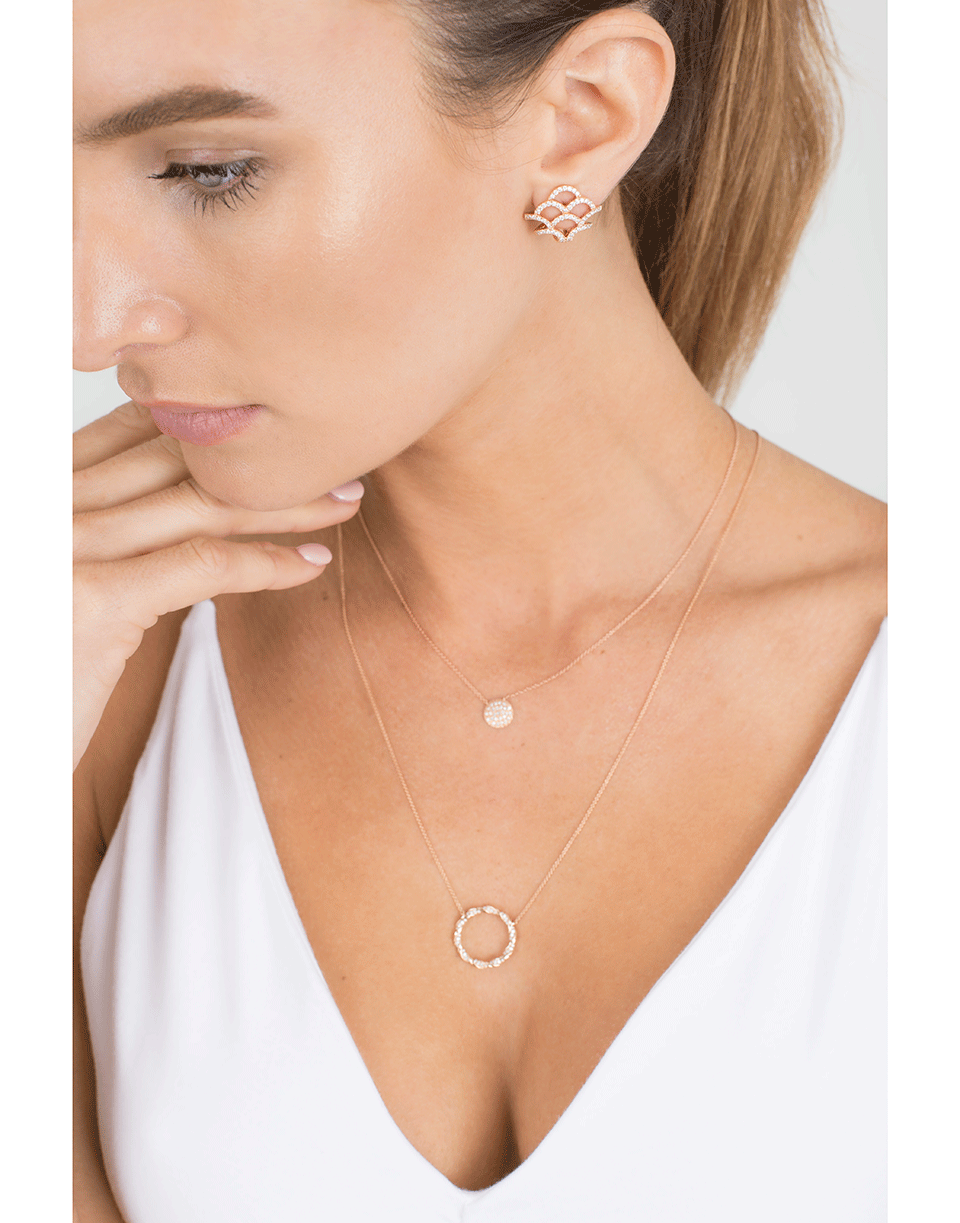 DANA REBECCA DESIGNS-Carly Brook Diamond Circle Necklace-ROSE GOLD