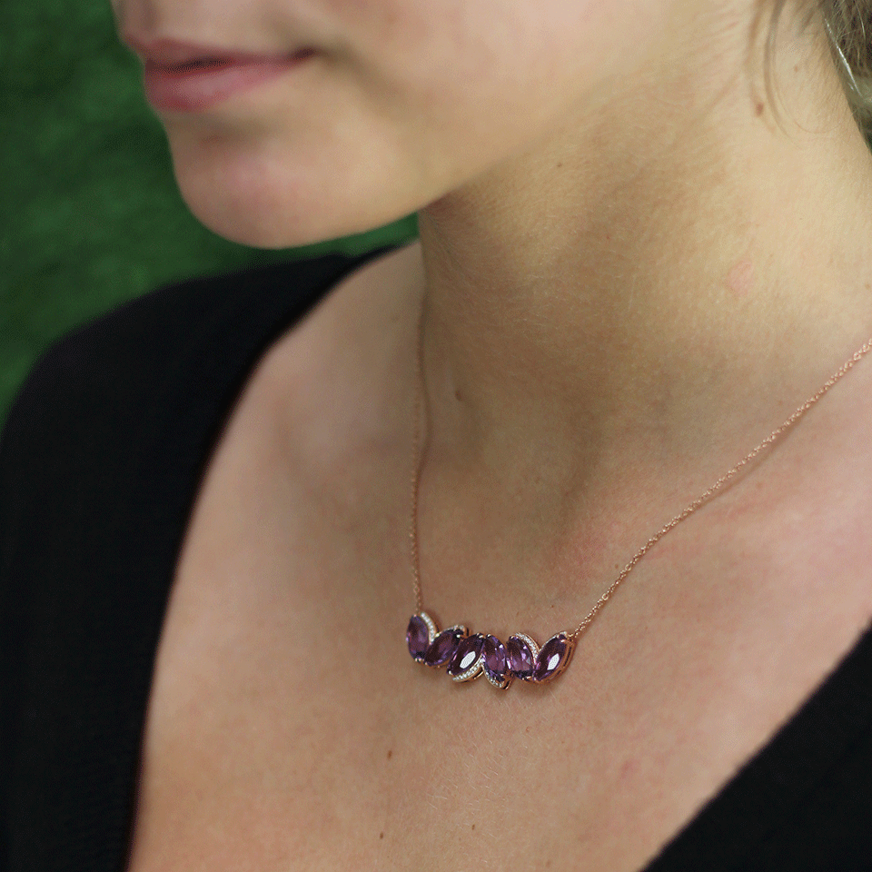 DANA REBECCA DESIGNS-Lindsay Allison Amethyst Necklace-ROSE GOLD