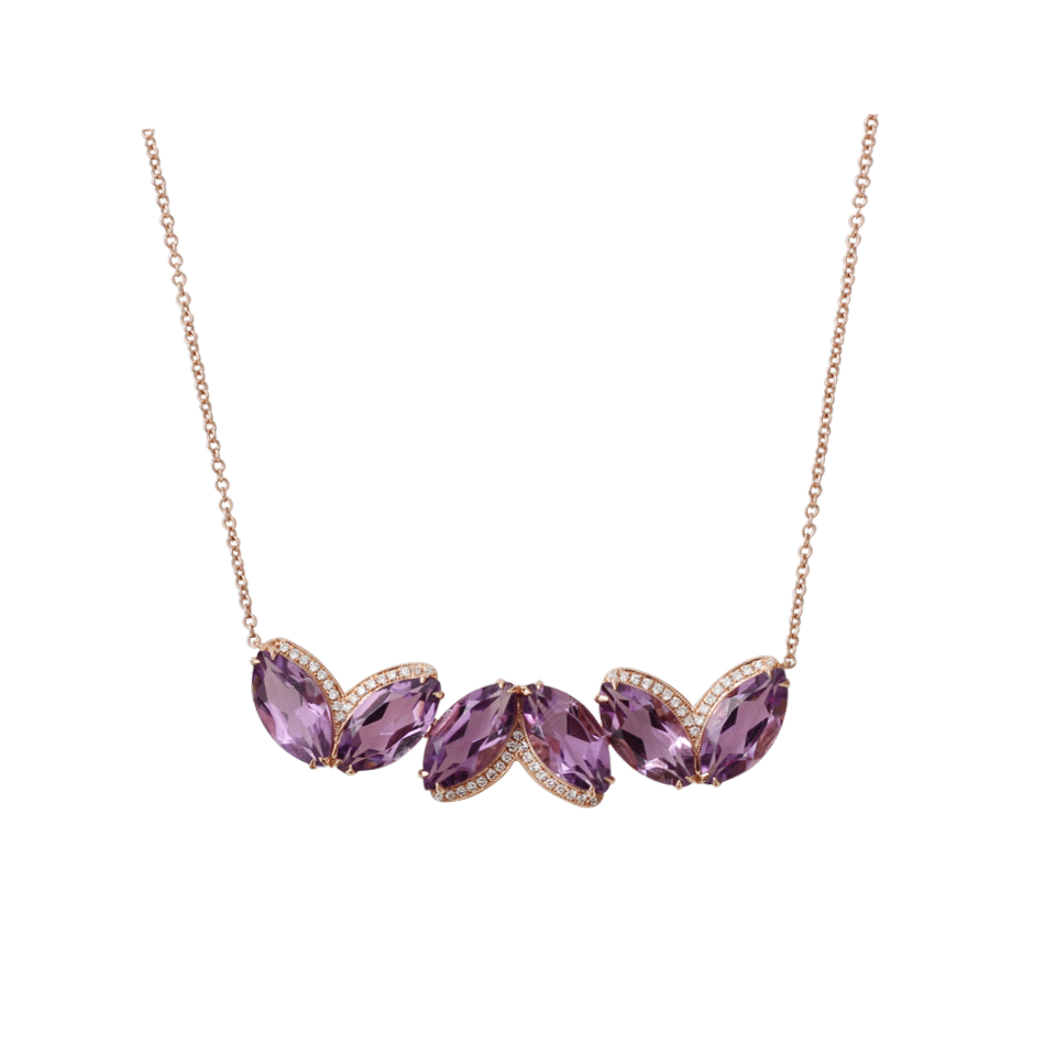 DANA REBECCA DESIGNS-Lindsay Allison Amethyst Necklace-ROSE GOLD