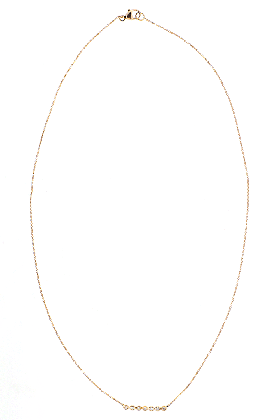 DANA REBECCA DESIGNS-Lulu Jack Diamond Bezel Bar Necklace-ROSE GOLD