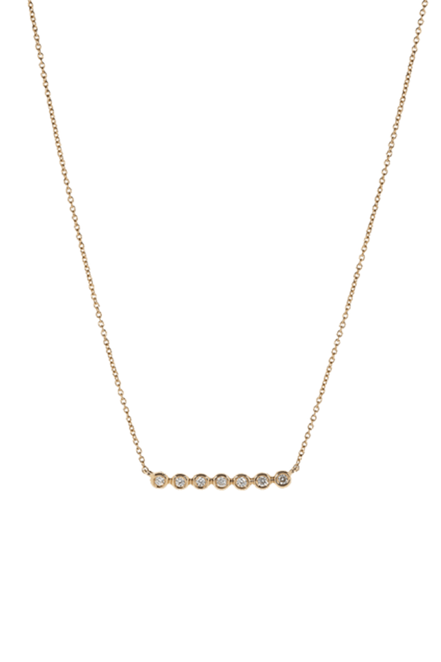 DANA REBECCA DESIGNS-Lulu Jack Diamond Bezel Bar Necklace-ROSE GOLD