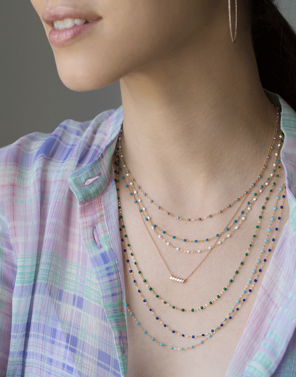 DANA REBECCA DESIGNS-Sadie Pearl Slope Bar Necklace - Rose Gold-ROSE GOLD